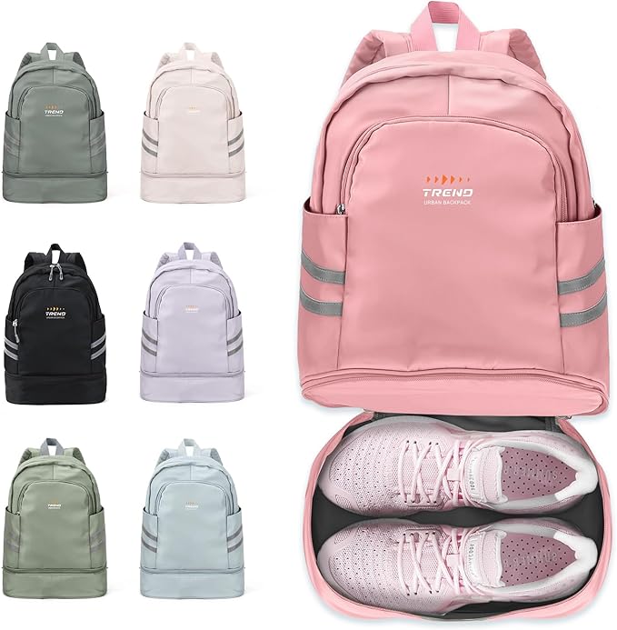 coofay Gym Backpack For Women Waterproof Sports Backpack With Shoe Compartment Lightweight Travel Backpacks Small Gym Bag Dance Volleyball Backpacks