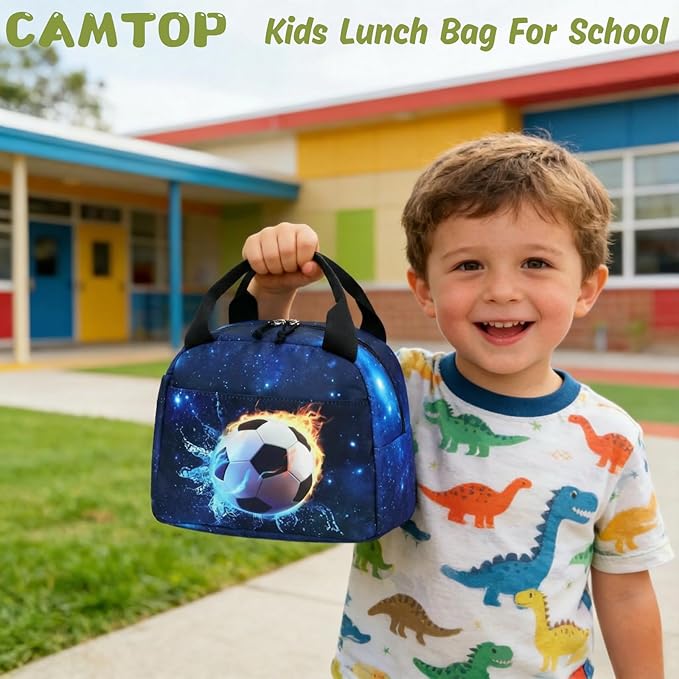 CAMTOP Boys Lunch Box Kids Insulated Lunch Bag Kids Cute Lunchbox for Boys Loncheras Para Niños
