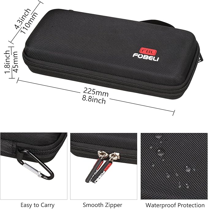 FBLFOBELI Hard Case for Texas Instruments TI-84 Plus CE/TI-84 Plus/TI-83 Plus/Casio fx-9750GIII Color Graphing Calculator, Mesh Pocket for Pens, Cables and Other Accessories (Case Only) (Black)