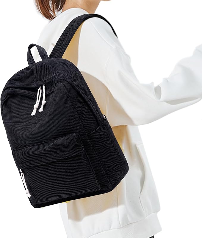 BTOOP School Backpack for Teens Large Corduroy Bookbag Lightweight 15.6 inch Laptop Bag for Girls Women Casual High School College