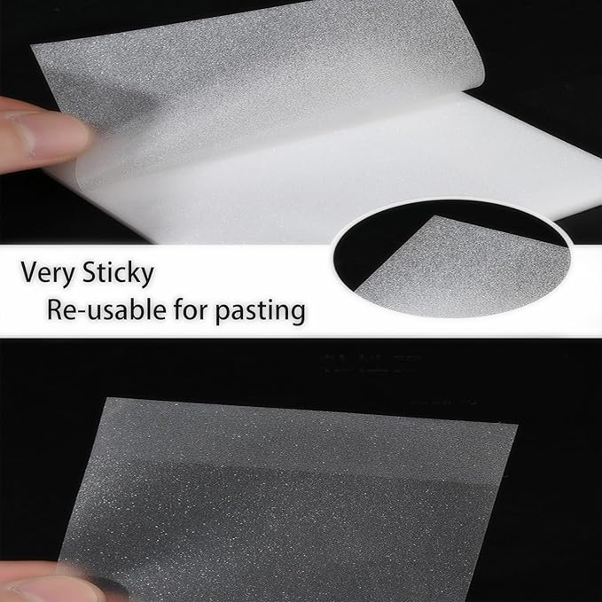 100 Sheets Transparent Sticky Notes- 3x3 Inches, Pull-Out Design Self-Stick-Notes, Clear See Through, Waterproof, Easy to Post It for Office, Home, Notebook, Meeting, Reusable（White）