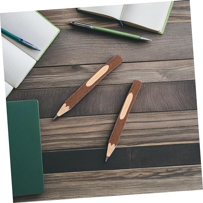 Natural Wood Ballpoint Pens 13cm Tree Bark Biodegradable Eco-friendly Writing Pens 10pcs Portable Household for Office and Daily Use