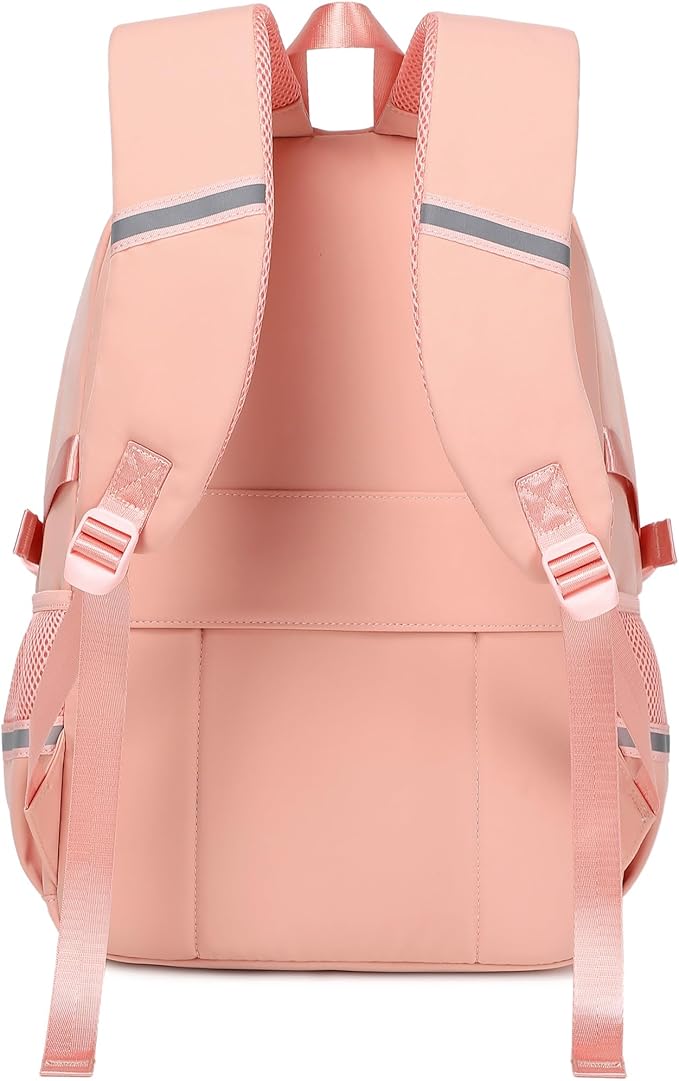 abshoo Big Student Laptop Backpack For College Women Middle High School Teen Girls Bookbag Travel Daypack (Peach Pink)