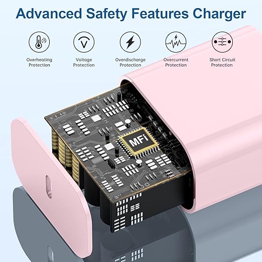 iPhone 17 16 15 Charger/10ft Type C to C Charging Cable Cord Long, USB C Fast Charging Block Plug for Apple iPhone 17 Pro Max/17 Air/16 Pro/15 Plus/AirPods/iPad/mini Plug Cube Birck Box Power Adapter