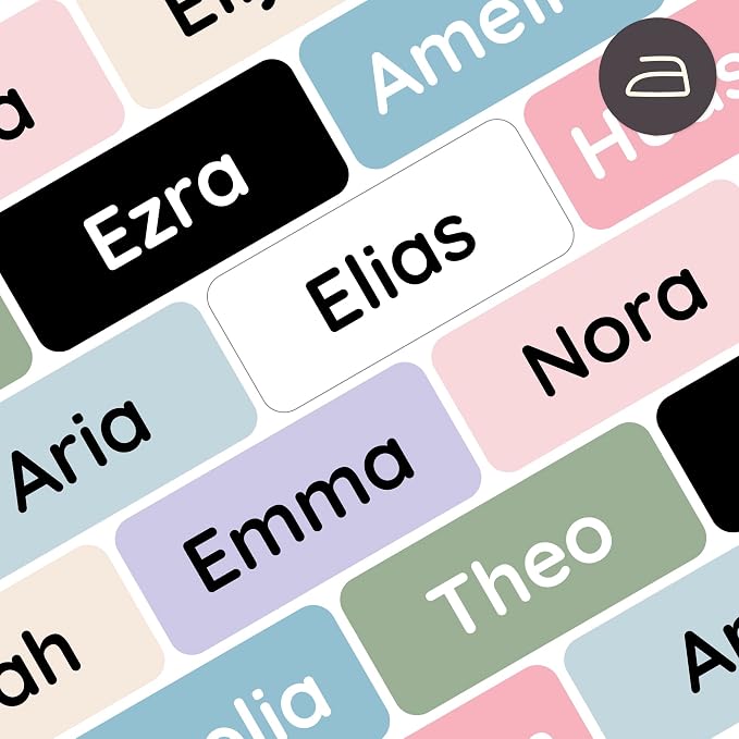 Iron-On Name Labels & Clothing Labels for Nursing Home (120) – Iron On Name Tags & Name Labels for Clothing & Clothes, School & Daycare – Waterproof - Solid Colors