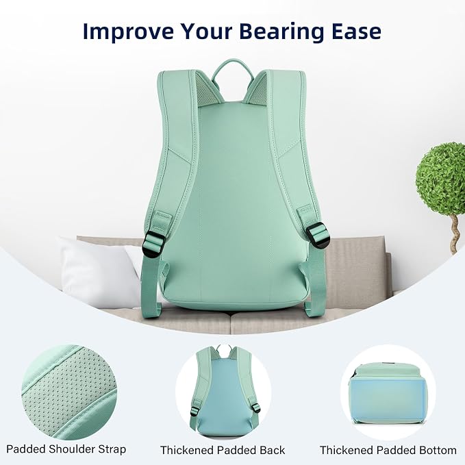 HanTrip 13 Inch Mini Small Travel Backpack Cary on For Women Men, Cyan | 13L Capacity, Lots of Pockets, Padded Shoulder Strap, Lightweight, Water Resistant, Bookbag for College, Commuter, Work
