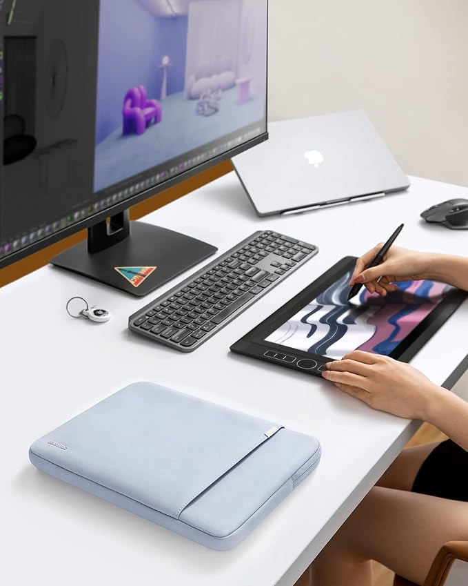 tomtoc 360° Protective Laptop Sleeve for 16-inch MacBook Pro M5 Pro/Max (2026) A3428 A3429, M4/M3/M2/M1 A3403 A3186 A2991 A2780, Water-Resistant MacBook Case Bag with Accessory Pocket Fits Dell XPS 16