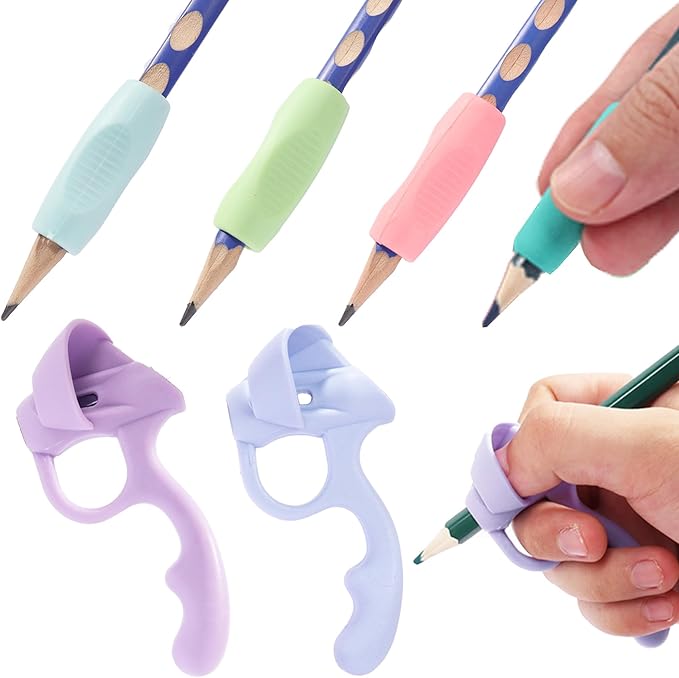 Pencil Grips for Kids Handwriting,5 Pack Silicone Pencil Grippers Holder Posture Correction for Preschooler Training, Pen Writing Aid Tool for Preschooler Kids Students