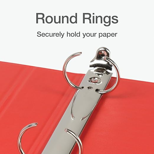 Oxford 1 Inch Binder, Durable 3 Ring 1 Inch with View Cover, XtraLife Hinge, Non-Stick PVC-Free, Red, 225-Sheet Capacity, Single Binder (1017671)