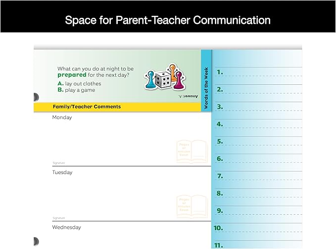 Primary Block Academic Planner 2026–2027 for Grades K–2 | Homework, Routine & Parent Communication Organizer for Young Learners | Lightweight, 8.5" x 11"
