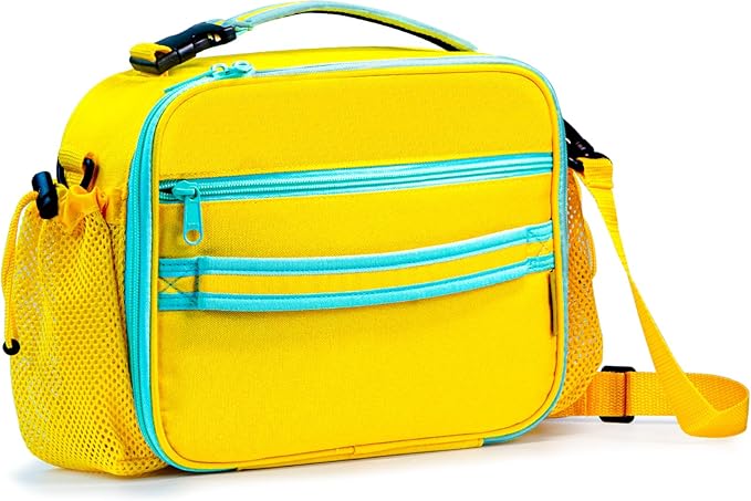 Cerbonny Kids Lunch Box, Yellow-3, Unisex, Polyester, With Insulation, Easy-clean, Multiple Carrying Options, Big Capacity, Lightweight, Quality Guaranteed
