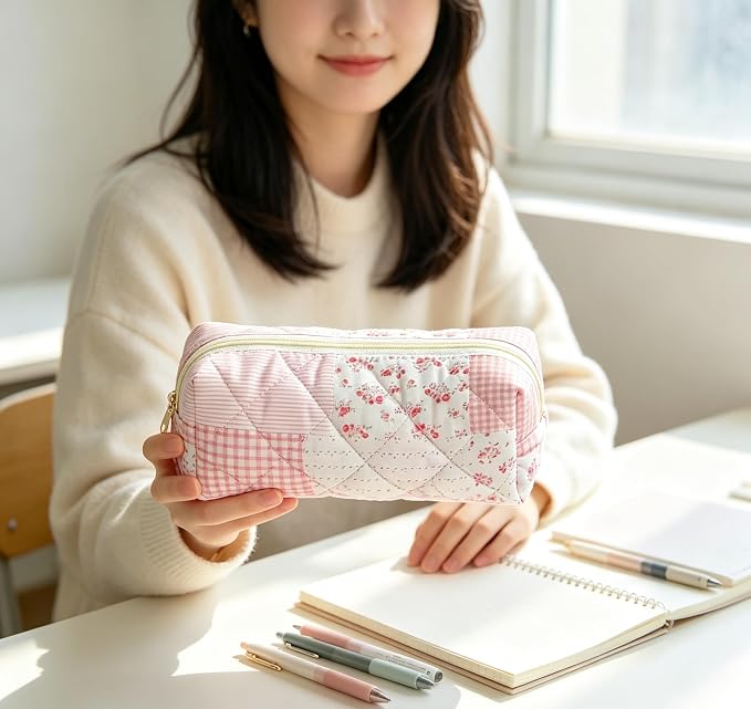 Pencil Case, Pencil Pouch for Women, Pencil Case Small, Pencil Pouch Aesthetic (Trend floral pink)