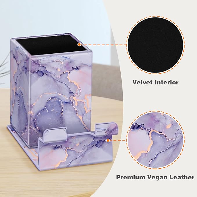 FINTIE Pencil Holder With Phone Stand, Eyeglasses Holder, Desktop Organizer Nightstand Accessories Office Supplies Case