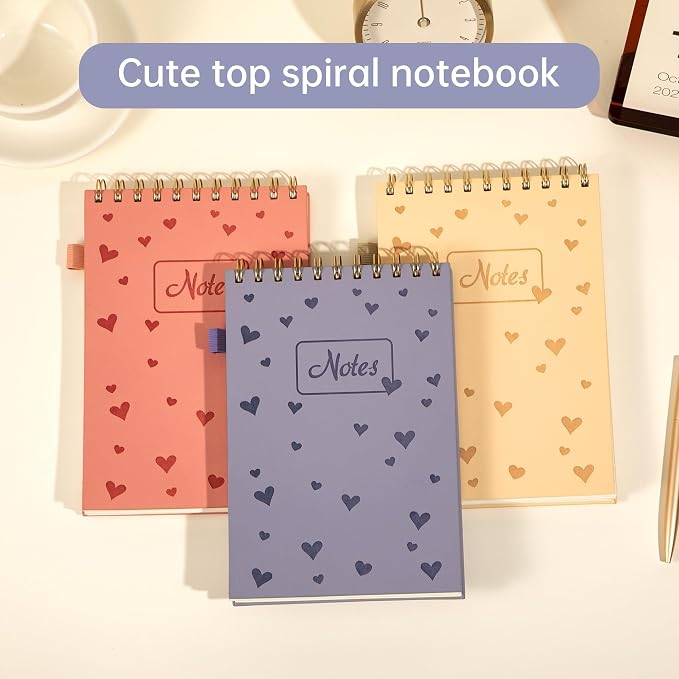 A5 Top Spiral Notebook,240 Pages Steno Pads College Ruled Journal Note Pad