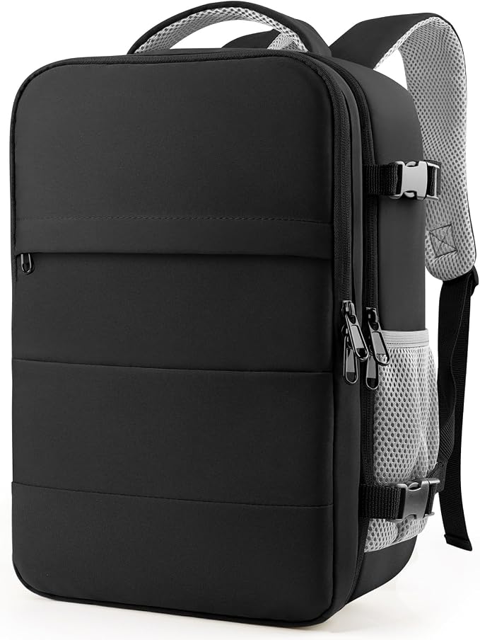 HOTOR Travel Backpack Flight Approved Bag Men Women, X-Large Black | TSA Carry on Luggage, 15.6inch Laptop, Casual Daypack Travel Essentials Nurse Bag for Work, Business, Weekender, College
