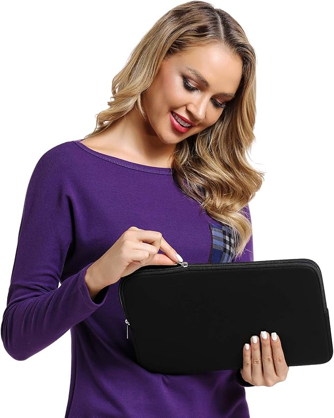 CCPK Laptop Sleeve 15.6" for MacBook Pro 16 inch Mac Air 15 inch M4 M3 Compatible with Hp Lenovo Dell Acer Computer Laptop Bag Sleeve Carrying Case Cover Protective Skin 15.6-16 inch Accessories Black