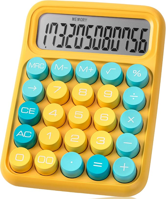 Mr. Pen- Mechanical Switch Calculator, 12 Digit Large LCD Display, Colorful with Big Buttons, Mechanical Switch Calculator for Home, School, Office