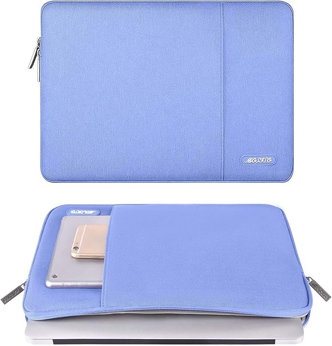 MOSISO Laptop Case 13.3 inch, 13-13.3 inch Laptop Sleeve Compatible with MacBook Air/Pro 13/Pro 14 M5 M4 M3 M2 M1, HP Dell ASUS Lenovo,Polyester Vertical Computer Sleeve Bag with Pocket, Slate Blue