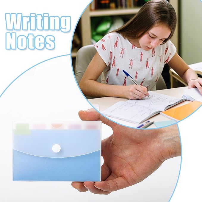 AmazonBasics 100 Pcs 3x5 Blue Plastic Note Card Organizer with Clear Index Card Case, 5 Color Note Cards, Blank Flash Cards, Study Cards, Tab Dividers