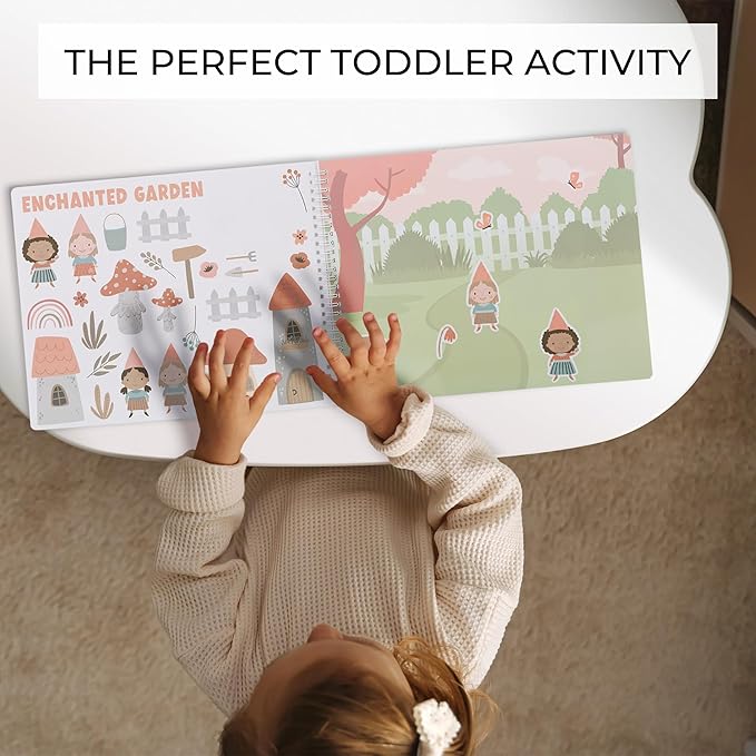ZICOTO Fun Sticker Book for Toddlers 2-4 Years - Perfect Kids Activity Book with Beautiful Stickers & 12 Themes for Entertaining Toddlers 4-8 While Traveling - Incl. Princess, Unicorn & Coloring Pages