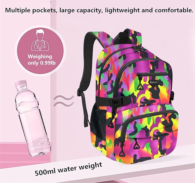 Casual Lightweight Backpacks for Boys & Girls, School Bookbags, 15 "Laptop Backpack, Travel Bag (212-mczi)