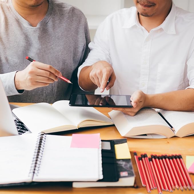 Seajan 48 Pcs 6B Jumbo Pencils, Big Fat Thick Triangular Grip 7 Inch Large Pencils Refill with Eraser for Kid Beginner Preschooler Kindergarten School Office Writing Christmas(Red)