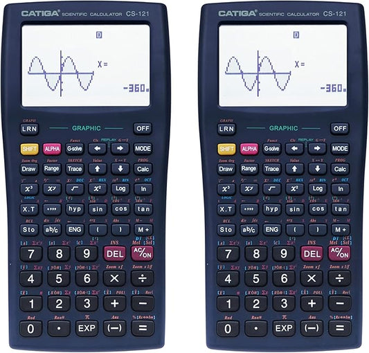 CATIGA Scientific Calculators with Graphic Functions, Graphing Calculators with Multiple Modes, Scientific Calculators for Students, High School or College Courses, 2Pack, CS-121