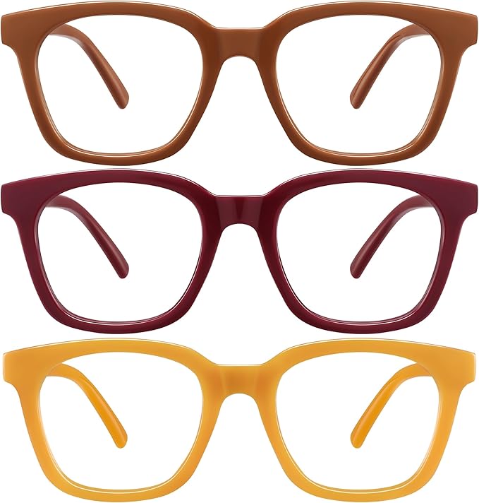 Reading Glasses for Women Men - Blue Light Blocking Magnifying Readers,Square Anti-Glare Computer Eyeglasses