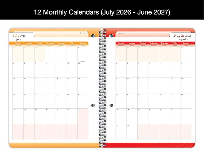 Dated Middle High School Student Planner 2026-2027 Academic School Year, ‎Medium (6.75" by 9") Matrix Style Datebook with Boulder Cover