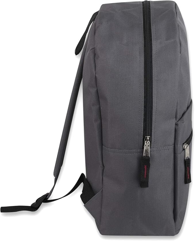 Trail maker 24 Pack- Classic 17 Inch Backpacks in Bulk Wholesale Back Packs for Boys and Girls (Gray)