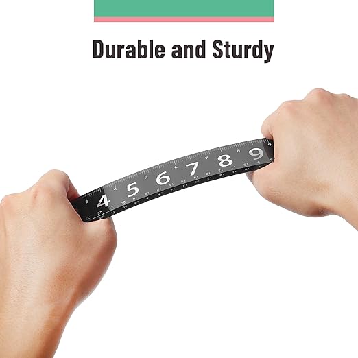 Mr. Pen- Plastic Rulers with Large Numbers, 4 Pack, 12 Inch, Easy-to-Read Markings, Scratch-Resistant Design, Durable Ruler for Crafting Office & School, Colorful Rulers for Kids, School Supplies