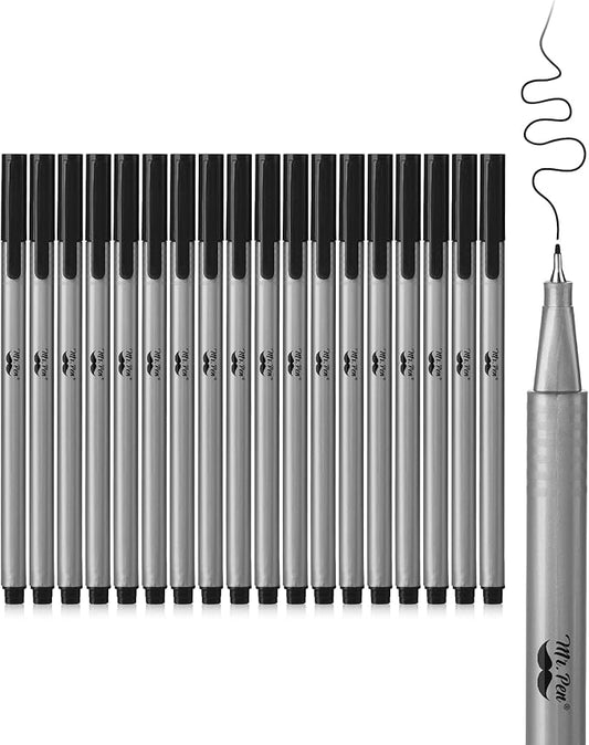 Mr. Pen- Black Fineliner Pens, 18 Pack, 0.4mm Fine Point, Smooth Bible Journaling Pens for Note-Taking, Sketching, Planning, Art Projects, Small Detailing, Fine-Ink Drawings, School Supplies