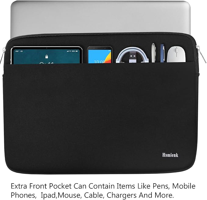 Laptop Sleeve 13.3 inch, Protective Laptop Cover Tablet Carrying Bag Compatible for 13-14 inch MacBook Air/MacBook Pro, Notebook, Chromebook Computer with Accessory Pocket, Black