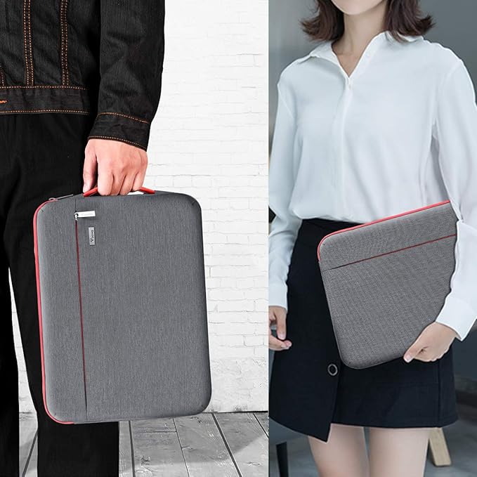 Voova Laptop Sleeve Case 13 13.6 Inch with Handle, 360°Protective Waterproof Slim Computer Bag Cover Compatible with MacBook Air 13 M1/M2/M3/M4 2020-2024, MacBook Pro 13, IPad Air/Pro 13, Grey