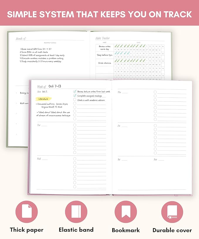 Lamare Academic Planner 2026-2027 – Undated Weekly College Student Planner for Homeschool, High School, College & Nursing Students