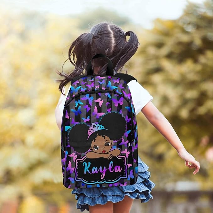 Personalized Butterfly Backpack Girls, Boys Kids Custom Floral School Backpack with Name Text Customized Kindergarten Elementary Daypack Schoolbag for Student Bookbag