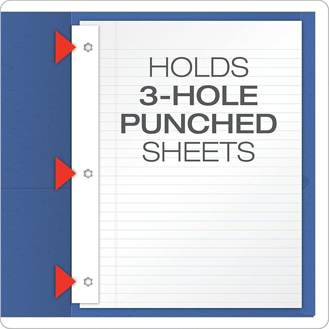 Oxford Twin Pocket Folders with Fasteners, Letter Size, Royal Blue, 25 per Box (57712)