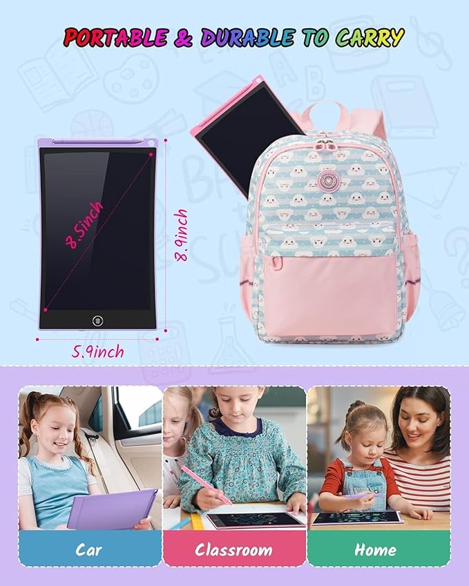 TECJOE 2 Pack LCD Writing Tablet, 8.5 Inch Colorful Doodle Board Drawing Tablet for Kids, Kids Travel Games Activity Learning Toys Birthday Gifts for 3 4 5 6 Year Old Boys and Girls Toddlers