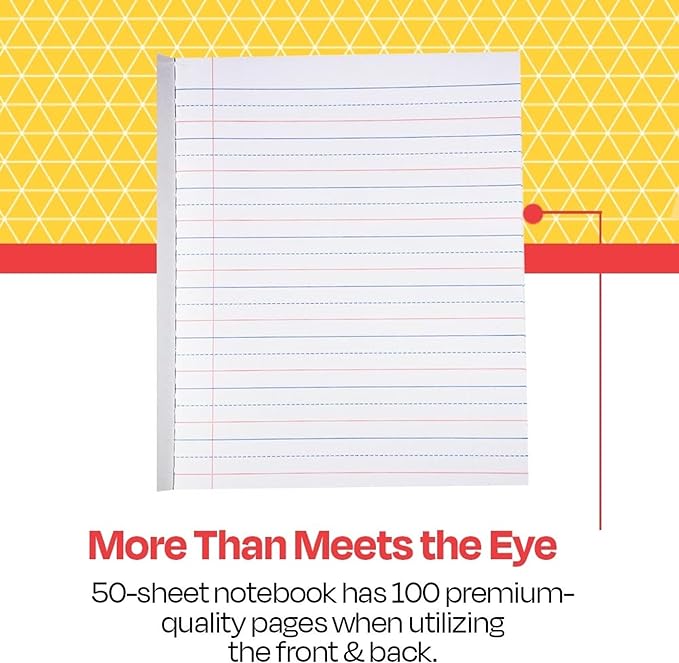 School Smart Skip-A-Line Ruled Composition Book, Grade 2, Blue, 100 Pages - 085301