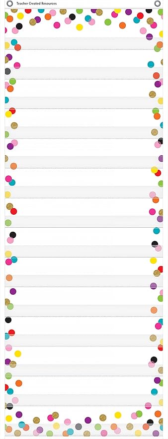 Teacher Created Resources Confetti 14 Pocket Daily Schedule Pocket Chart (13" x 34")