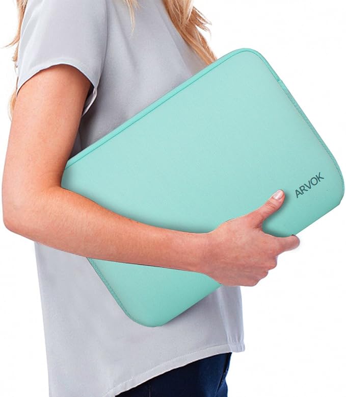 Arvok 11 11.6 12 Inch Laptop Sleeve Case for MacBook Air 12, Water-Resistant Neoprene Notebook Computer Tablet Sleeve, Carrying Bag Cover for Chromebook/HP/Dell/Lenovo/Asus/Acer, Light Green