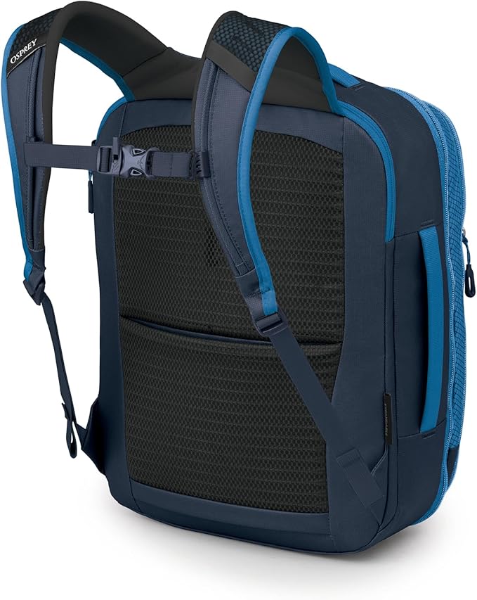 Osprey Transporter 26+6 Travel Pack - Expandable Personal Item Backpack with Laptop Sleeve - Lightweight Daypack, Blue Flame