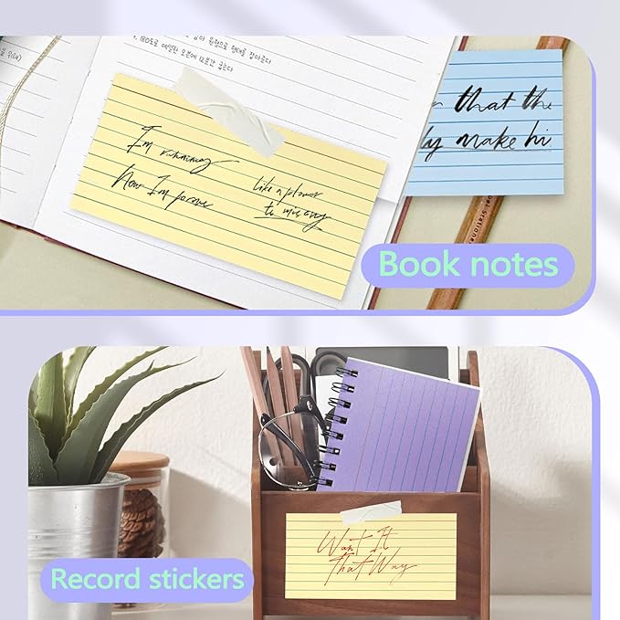 4 Packs 200 Sheets 4.9" x 2.9" 5 Colors Spiral Index Cards with Ring & Covers, Colored Ruled Note Flash Cards, Spiral Bound Paper Flashcards for Studying Office Taking Record (4)