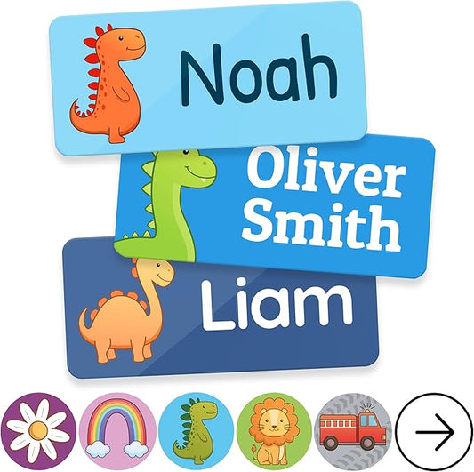 TagBuddy® Personalized Daycare Name Labels for Kids [70pcs] - Waterproof Name Stickers for School, Baby Bottles & Clothing - Custom Name Stickers - Washable Stick On Labels (1.2”x0.5”)