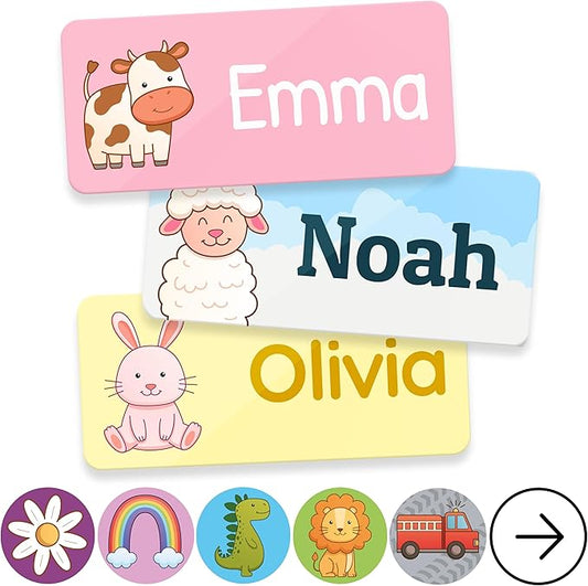 TagBuddy® Personalized Daycare Name Labels for Kids [210pcs] - Waterproof Name Stickers for School, Baby Bottles & Clothing - Custom Name Stickers - Washable Stick On Labels (1.2”x0.5”)