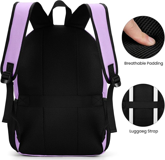BIKROD Backpack for Girls Women, School Backpack for Teen Boys, Lightweight Casual High School Bookbag, Daily-use Travel Laptop Backpack Fits 15.6 Inch Notebook
