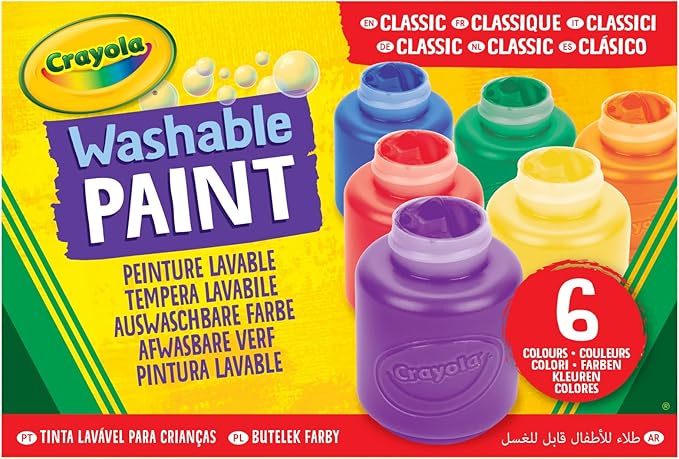 Crayola Washable Kids Paint, 6 Count, Kids At Home Activities, Painting Supplies, Gift, Assorted