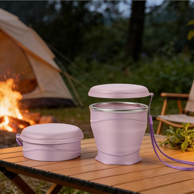 Foldable Travel Cup | Food Grade Silicone Portable Drinking Cups,Hot Coffee Mug,for Camping Backpacking Outdoors Travel Women Men Kids Family