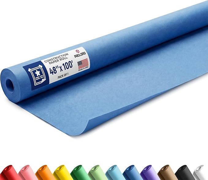 Dark Blue Construction Paper Roll 48" x 100 ft – Made in USA – 48" Bulletin Board Paper for Classroom & School, Teachers & Kids