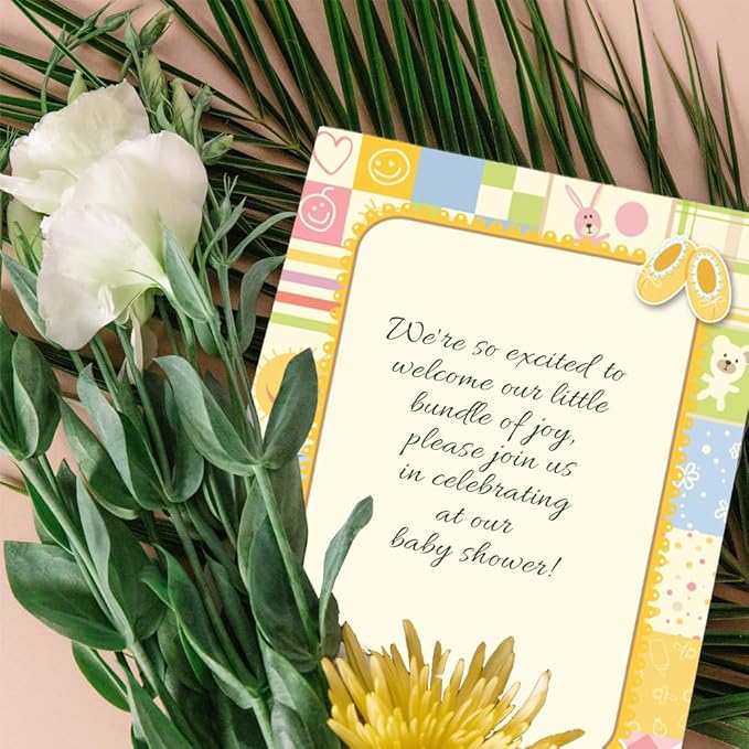 Geographics Baby Shower Invitation Design Paper – Baby’s Quilt Theme, 8.5" x 11", 100 Sheets – Printable Invitation & Craft Paper for Inkjet & Laser Printers